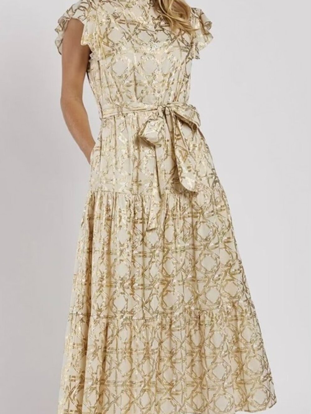 Jude Connally Mirabella Cotton Dress - Bamboo Rattan Sand Gold - Picture 5 of 6